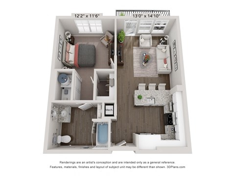 bedroom floor plan | village on the lakes apartments